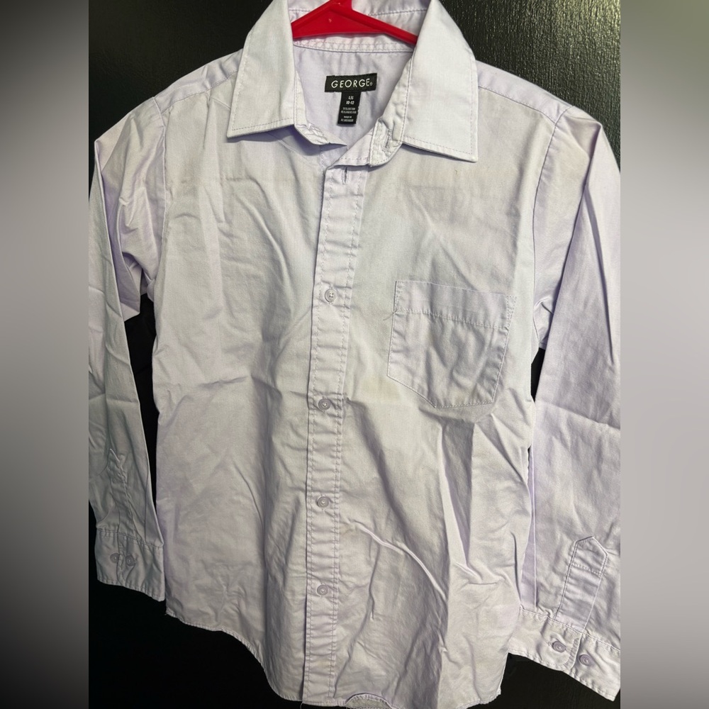 George Light Purple Button Down Shirt Classic Design size 10/12